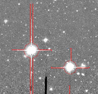 Example de masquage d'un pic de diffraction